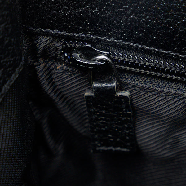 グッチ GGキャンバス 斜め掛け ショルダーバッグ 27639 ブラック キャンバス レザー レディース GUCCI 【中古】