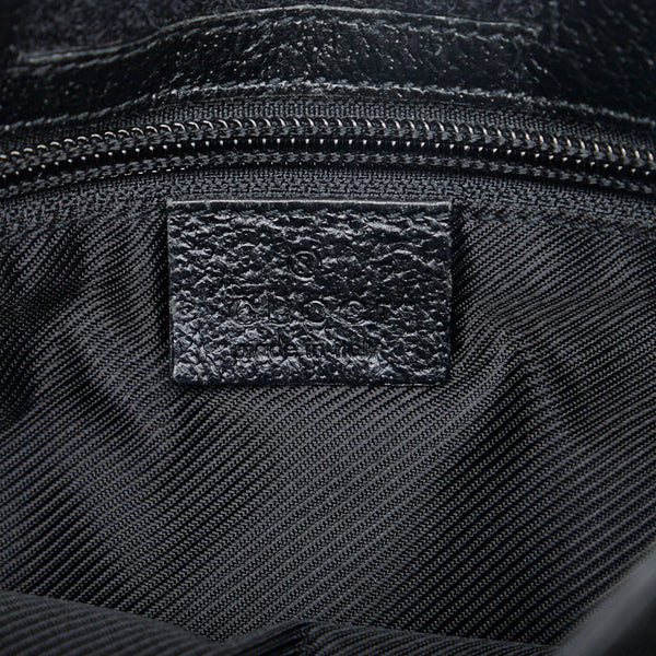 グッチ GGキャンバス 斜め掛け ショルダーバッグ 27639 ブラック キャンバス レザー レディース GUCCI 【中古】