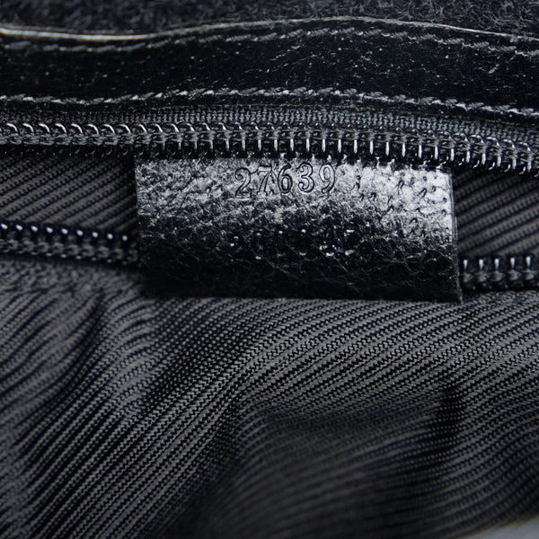 グッチ GGキャンバス 斜め掛け ショルダーバッグ 27639 ブラック キャンバス レザー レディース GUCCI 【中古】