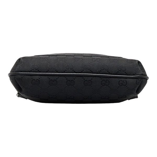 グッチ GGキャンバス 斜め掛け ショルダーバッグ 122793 ブラック キャンバス レザー レディース GUCCI 【中古】