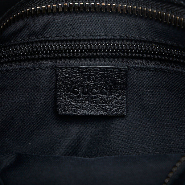 グッチ GGキャンバス 斜め掛け ショルダーバッグ 122793 ブラック キャンバス レザー レディース GUCCI 【中古】