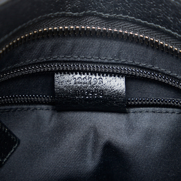 グッチ GGキャンバス 斜め掛け ショルダーバッグ 122793 ブラック キャンバス レザー レディース GUCCI 【中古】