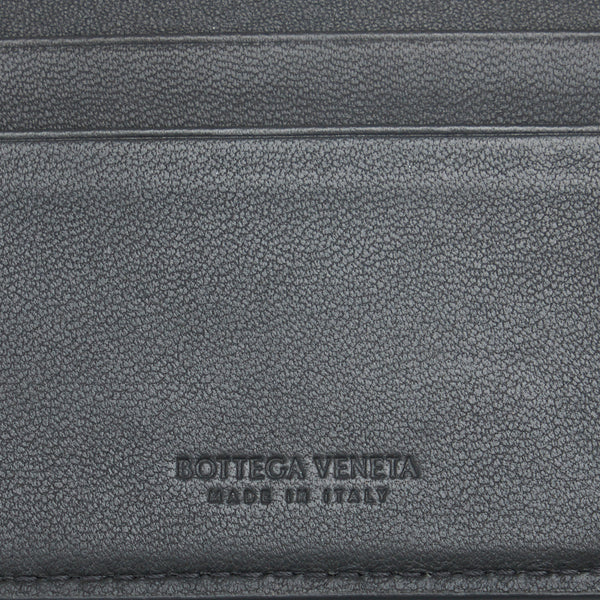 ボッテガヴェネタ イントレチャート 二つ折り財布 コンパクトウォレット ブラック レザー メンズ BOTTEGAVENETA 【中古】