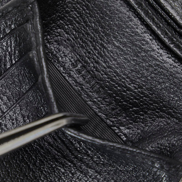 グッチ アニマリエ ビー 蜂 二つ折り財布 折り畳み財布 522915 ブラック レザー メンズ GUCCI 【中古】