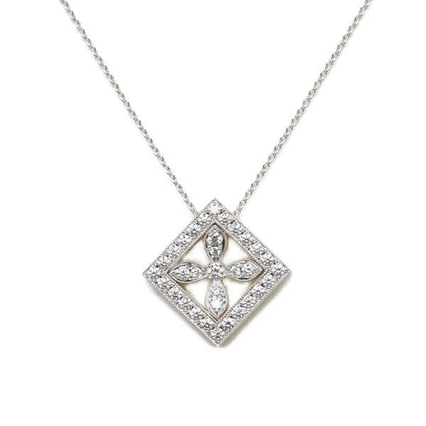 ミキモト K18WG ホワイトゴールド K18PG ピンクゴールド ダイヤ0.96ct ネックレス レディース MIKIMOTO 【中古】