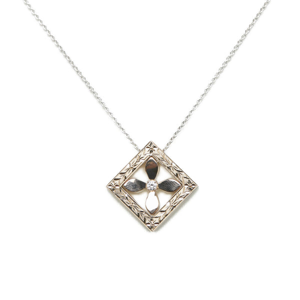 ミキモト K18WG ホワイトゴールド K18PG ピンクゴールド ダイヤ0.96ct ネックレス レディース MIKIMOTO 【中古】