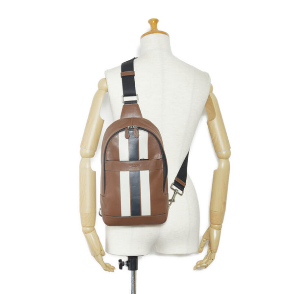 コーチ チャールズ ヴァーシティ ボディバッグ F72226 ブラウン マルチカラー レザー メンズ COACH 【中古】