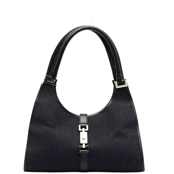 グッチ GGキャンバス ジャッキー ハンドバッグ ショルダーバッグ 002 1067 ブラック キャンバス レザー レディース GUCCI 【中古】