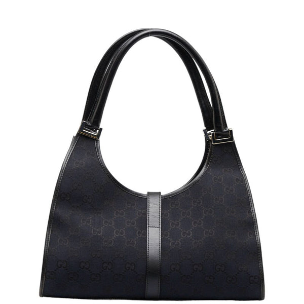グッチ GGキャンバス ジャッキー ハンドバッグ ショルダーバッグ 002 1067 ブラック キャンバス レザー レディース GUCCI 【中古】