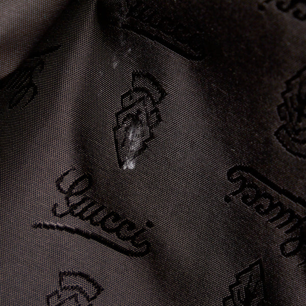 グッチ ロゴ プレート ステッチ ハンドバッグ トートバッグ 211126 ブラック レザー メンズ GUCCI 【中古】