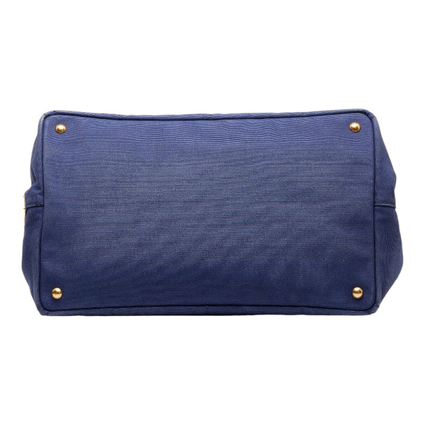 プラダ カナパ トートバッグ ショルダーバッグ 2WAY B1872G ブルー キャンバス レディース PRADA 【中古】