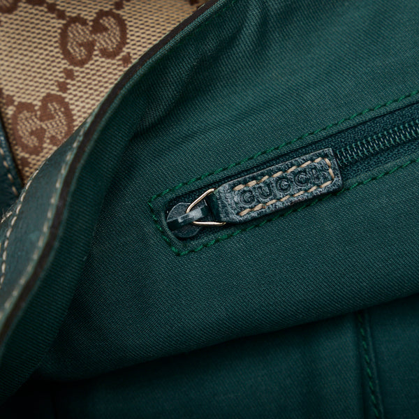 グッチ GGキャンバス アビー ショルダーバッグ トートバッグ 146247 ベージュ グリーン キャンバス レザー レディース GUCCI 【中古】