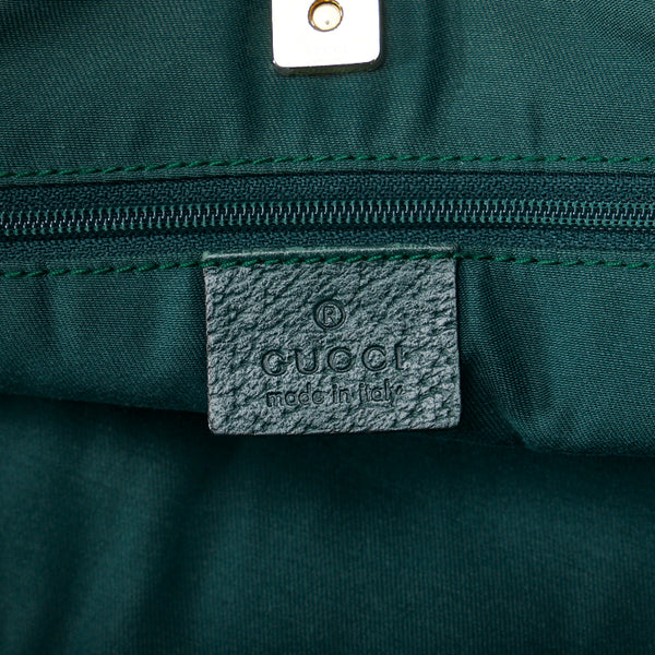 グッチ GGキャンバス アビー ショルダーバッグ トートバッグ 146247 ベージュ グリーン キャンバス レザー レディース GUCCI 【中古】