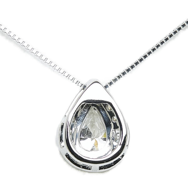 Pt950 プラチナ ダイヤ0.50ct ダイヤ0.17ct 雫 モチーフ ペンダントネックレス レディース 【中古】