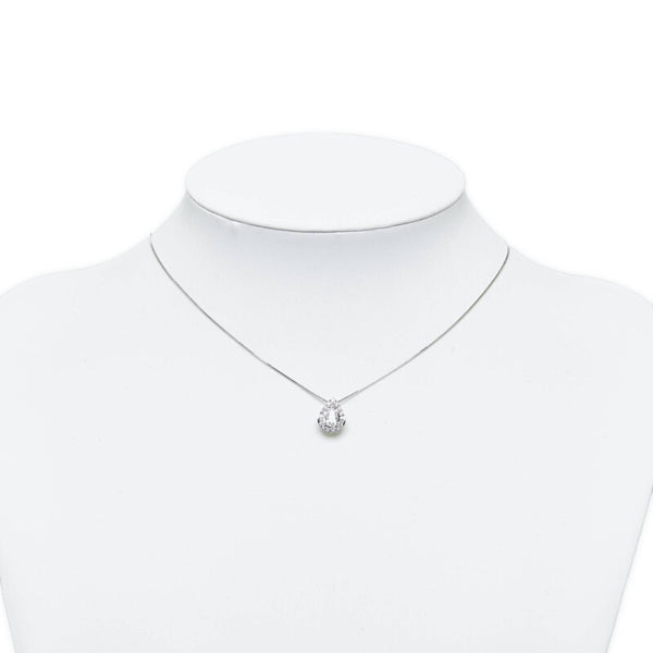Pt950 プラチナ ダイヤ0.50ct ダイヤ0.17ct 雫 モチーフ ペンダントネックレス レディース 【中古】