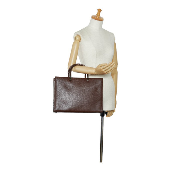 グッチ バンブー ハンドバッグ ビジネスバッグ 002・1034 ブラウン レザー レディース GUCCI 【中古】
