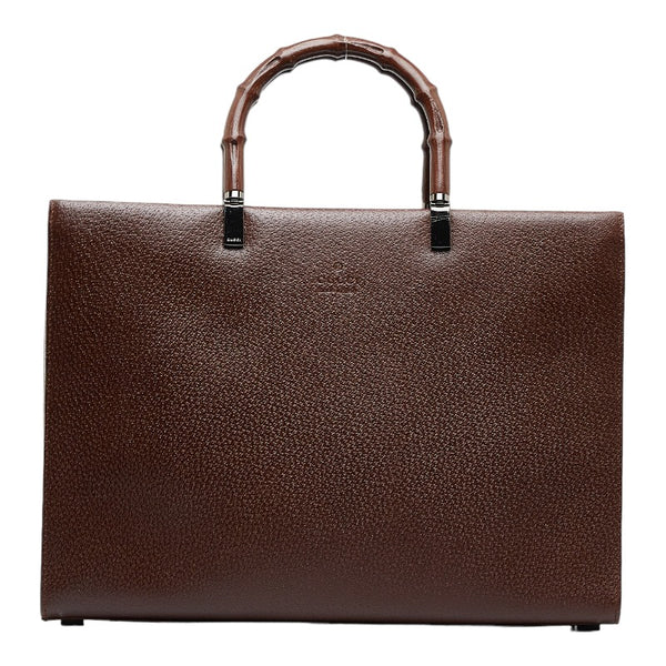 グッチ バンブー ハンドバッグ ビジネスバッグ 002・1034 ブラウン レザー レディース GUCCI 【中古】