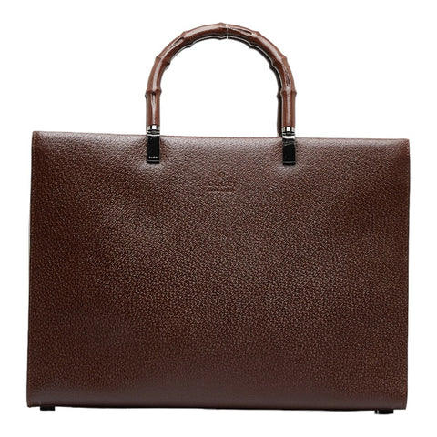 グッチ バンブー ハンドバッグ ビジネスバッグ 002・1034 ブラウン レザー レディース GUCCI 【中古】