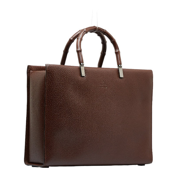 グッチ バンブー ハンドバッグ ビジネスバッグ 002・1034 ブラウン レザー レディース GUCCI 【中古】