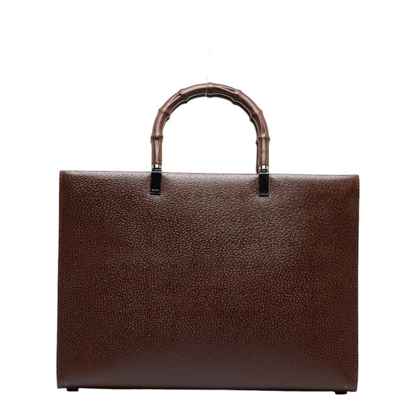 グッチ バンブー ハンドバッグ ビジネスバッグ 002・1034 ブラウン レザー レディース GUCCI 【中古】