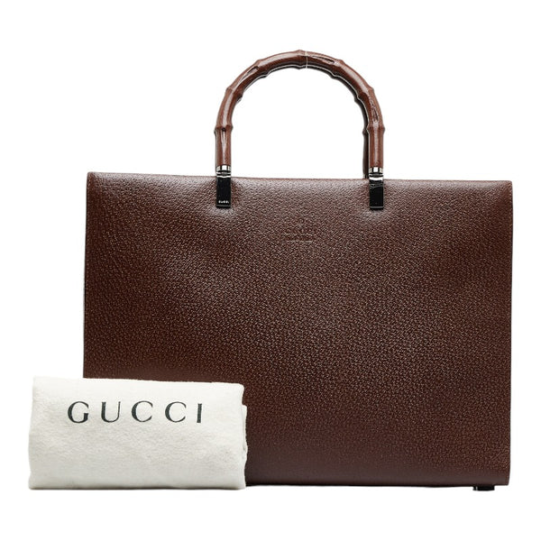 グッチ バンブー ハンドバッグ ビジネスバッグ 002・1034 ブラウン レザー レディース GUCCI 【中古】