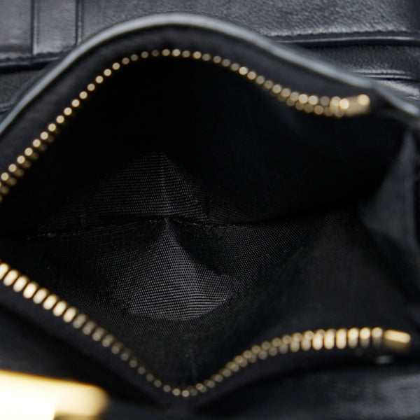 サンローラン ヴィッキー 三つ折り財布 コンパクトウォレット ブラック エナメル レディース SAINT LAURENT 【中古】