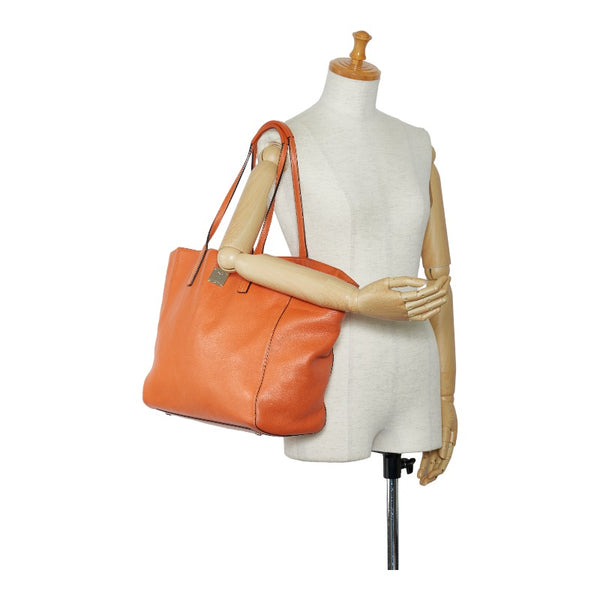 エム シー エム ハンドバッグ トートバッグ オレンジ レザー レディース MCM 【中古】