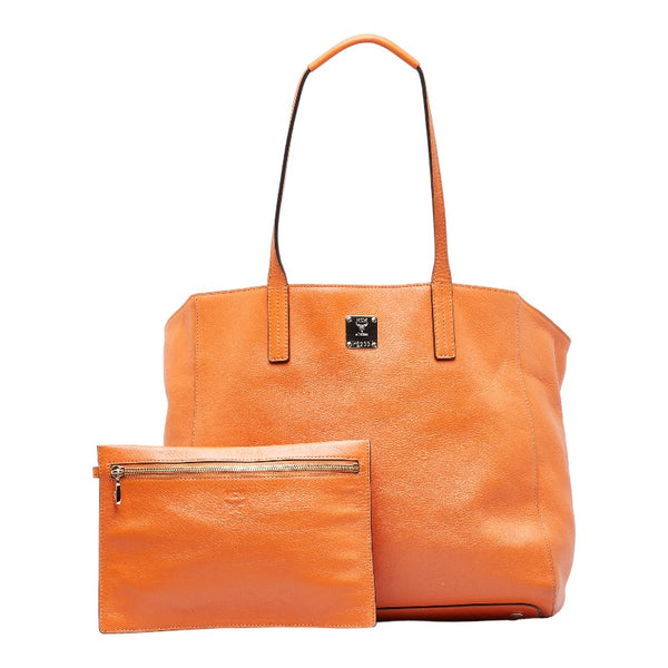 エム シー エム ハンドバッグ トートバッグ オレンジ レザー レディース MCM 【中古】