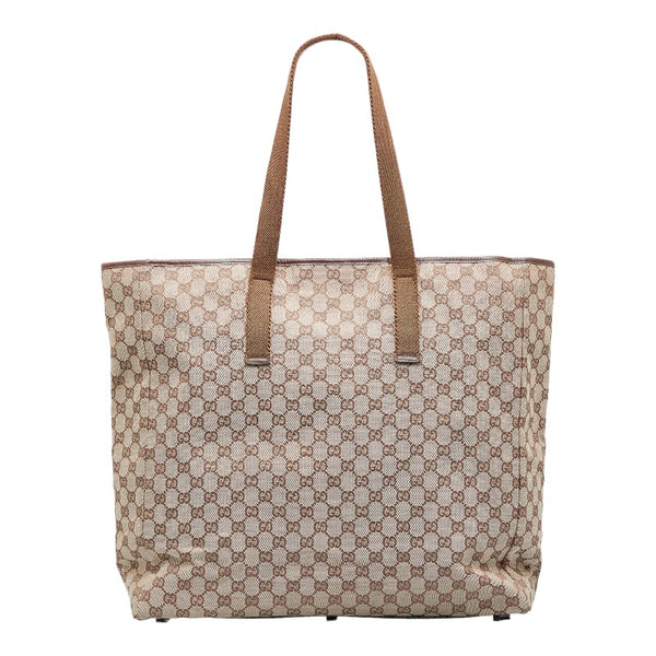 グッチ GGキャンバス ハンドバッグ トートバッグ 90481 ベージュ キャンバス レザー レディース GUCCI 【中古】