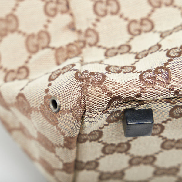 グッチ GGキャンバス ハンドバッグ トートバッグ 90481 ベージュ キャンバス レザー レディース GUCCI 【中古】