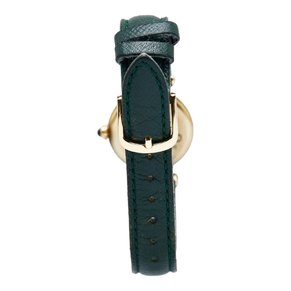 カルティエ マストコリゼ ヴェルメイユ ベルト（社外品） 腕時計 1902 クオーツ ゴールド文字盤 SV925 シルバー レディース CARTIER 【中古】