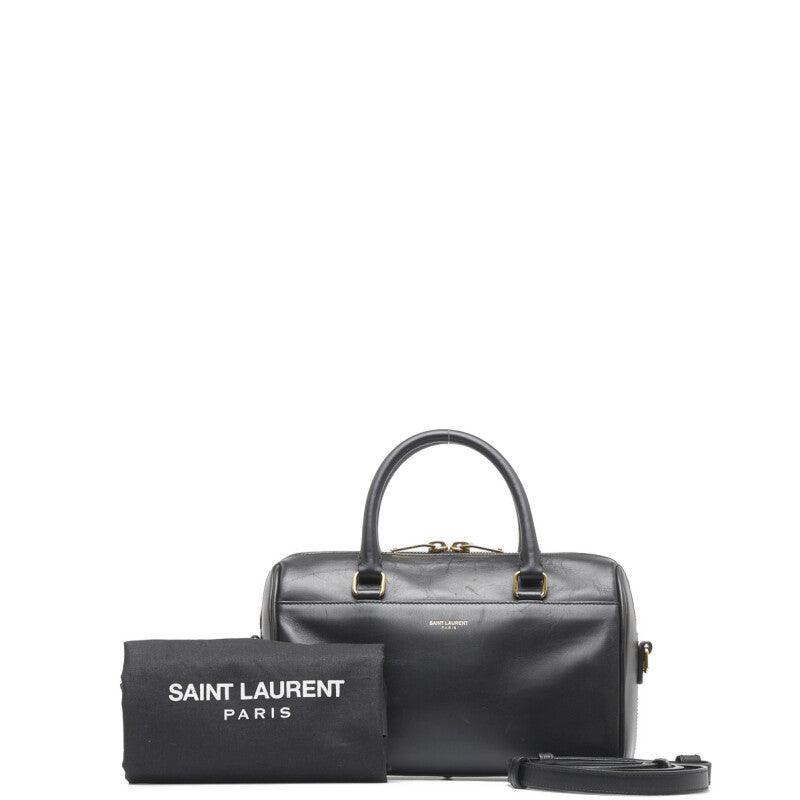 サンローラン ベイビーダッフル ハンドバッグ ショルダーバッグ 2WAY 330958 ブラック レザー レディース SAINT LAURENT 【中古】