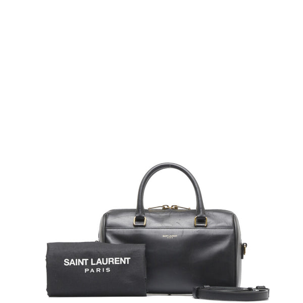 サンローラン ベイビーダッフル ハンドバッグ ショルダーバッグ 2WAY 330958 ブラック レザー レディース SAINT LAURENT 【中古】