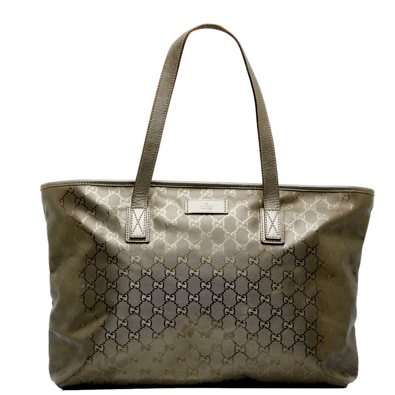 グッチ GGインプリメ トートバッグ ショルダーバッグ 211137 グレージュ PVC レザー レディース GUCCI 【中古】