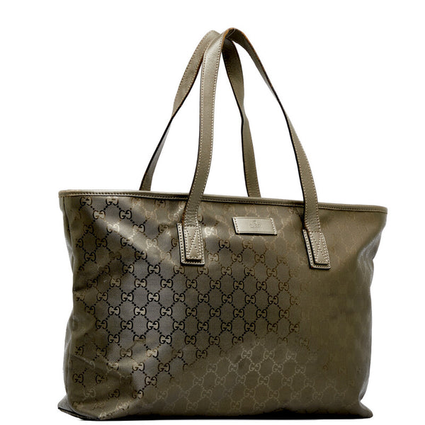 グッチ GGインプリメ トートバッグ ショルダーバッグ 211137 グレージュ PVC レザー レディース GUCCI 【中古】
