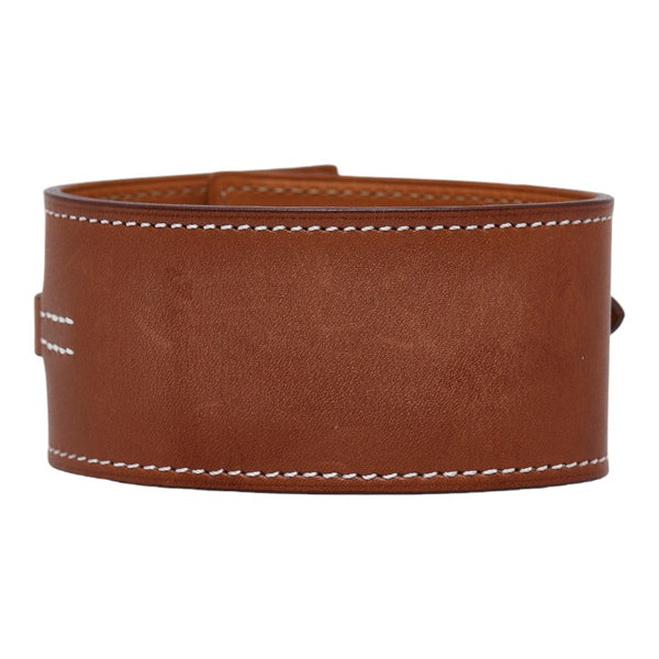エルメス H金具 ステッチ バングル ブレスレット ブラウン シルバー レザー レディース HERMES 【中古】