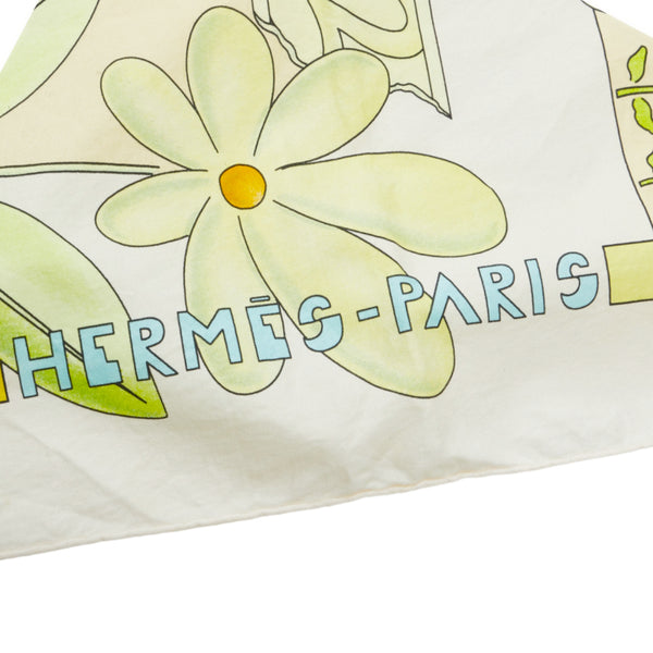 エルメス le printemp spring la renaissance スカーフ ホワイト マルチカラー シルク レディース HERMES 【中古】