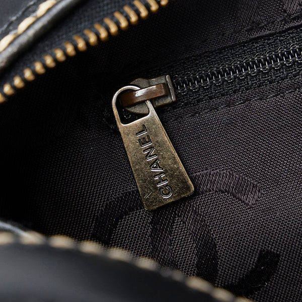 シャネル ワイルドステッチ ハンドバッグ ブラック レザー レディース CHANEL 【中古】