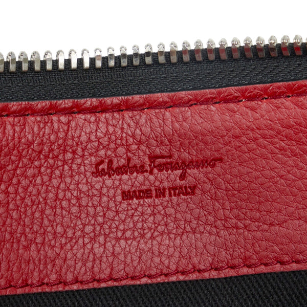 サルヴァトーレフェラガモ クラッチバッグ セカンドバッグ ブラック レッド レザー パイソン メンズ Salvatore Ferragamo 【中古】