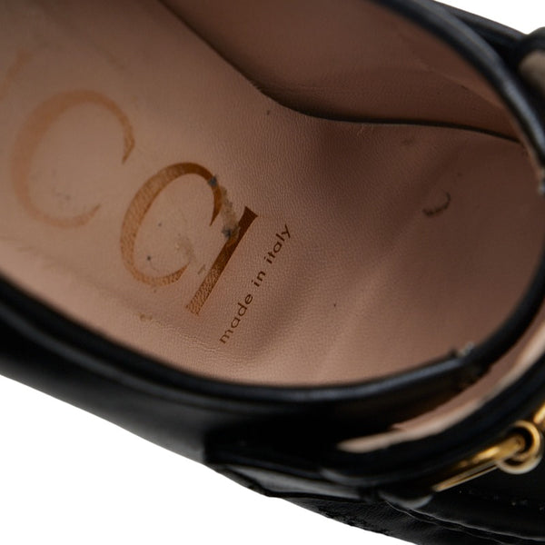 グッチ ホースビット プラットフォーム パール スタッズ パンプス 470970 ブラック レザー レディース GUCCI 【中古】