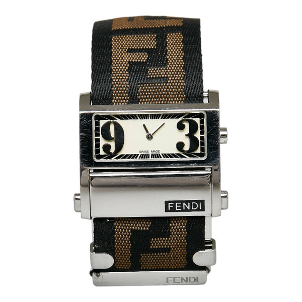 フェンディ ズッカ 腕時計 1120L クオーツ ホワイト文字盤 ステンレス レディース FENDI 【中古】