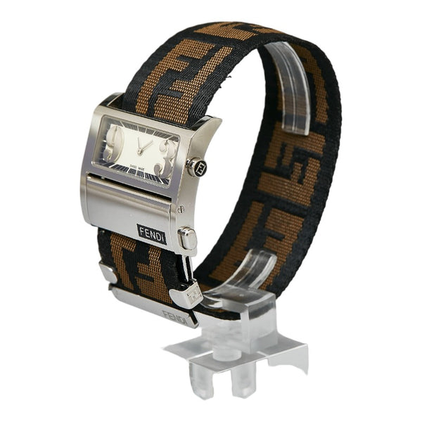 フェンディ ズッカ 腕時計 1120L クオーツ ホワイト文字盤 ステンレス レディース FENDI 【中古】