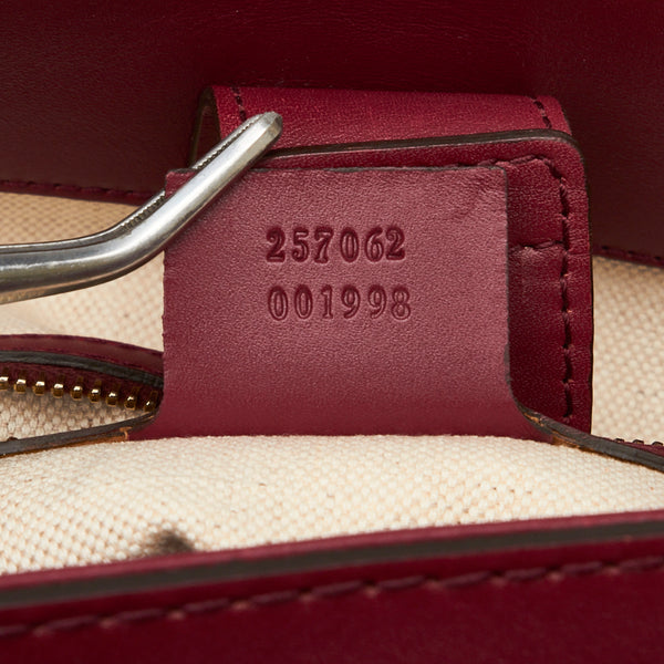 グッチ GGキャンバス リボン トートバッグ ショルダーバッグ 257062 ベージュ パープル キャンバス レザー レディース GUCCI 【中古】