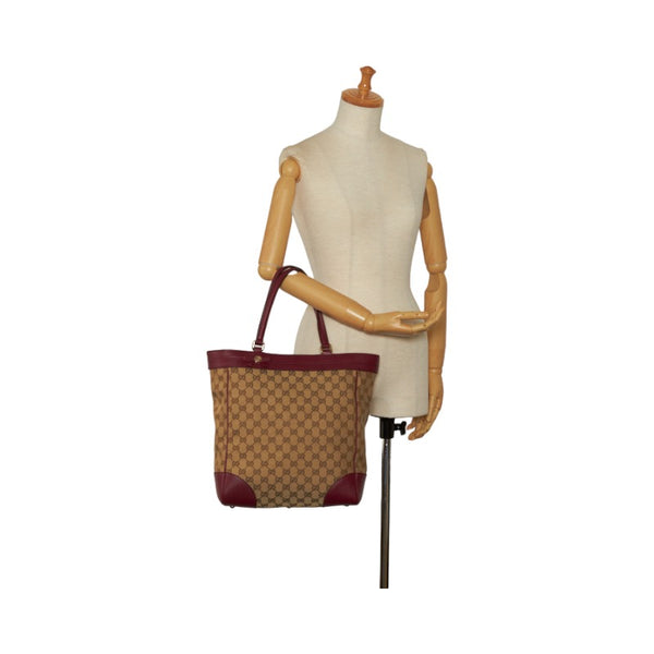 グッチ GGキャンバス リボン トートバッグ ショルダーバッグ 257062 ベージュ パープル キャンバス レザー レディース GUCCI 【中古】