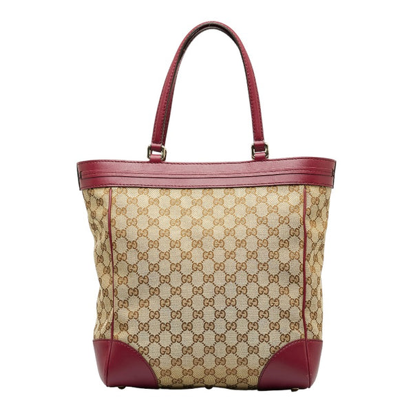 グッチ GGキャンバス リボン トートバッグ ショルダーバッグ 257062 ベージュ パープル キャンバス レザー レディース GUCCI 【中古】