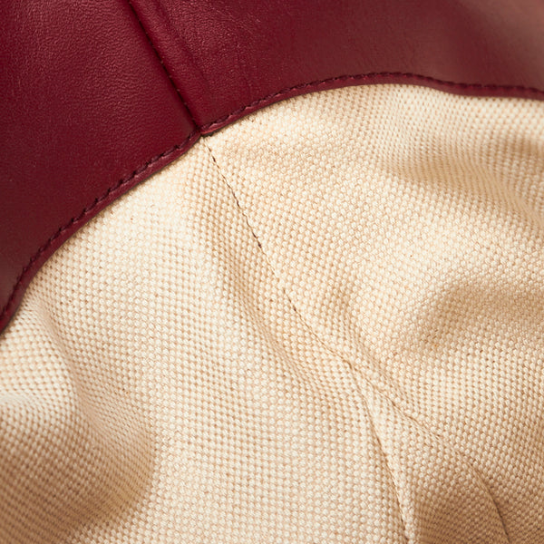 グッチ GGキャンバス リボン トートバッグ ショルダーバッグ 257062 ベージュ パープル キャンバス レザー レディース GUCCI 【中古】