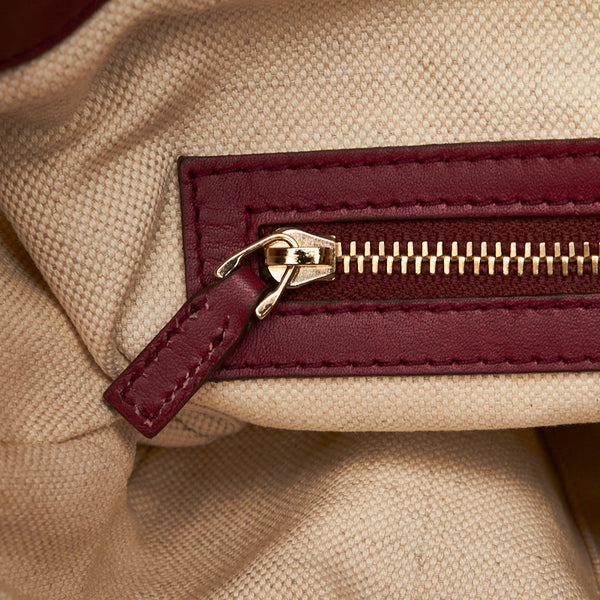 グッチ GGキャンバス リボン トートバッグ ショルダーバッグ 257062 ベージュ パープル キャンバス レザー レディース GUCCI 【中古】