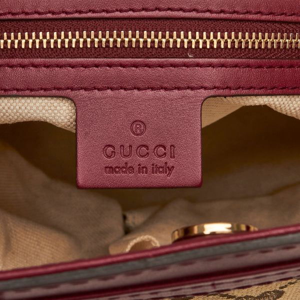 グッチ GGキャンバス リボン トートバッグ ショルダーバッグ 257062 ベージュ パープル キャンバス レザー レディース GUCCI 【中古】