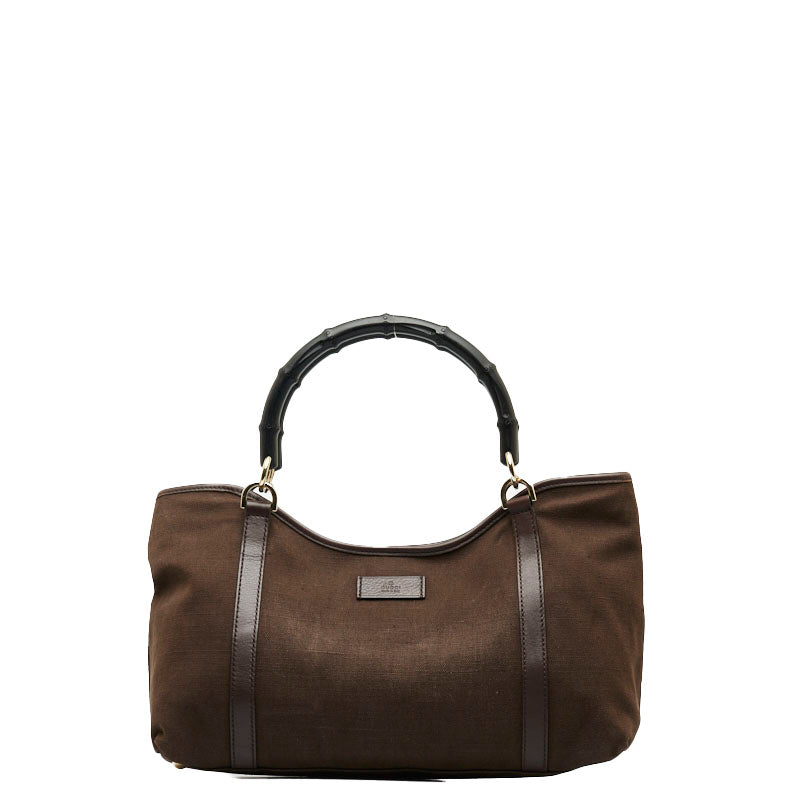 グッチ バンブー ハンドバッグ ショルダーバッグ 257302 ブラウン キャンバス レザー レディース GUCCI 【中古】