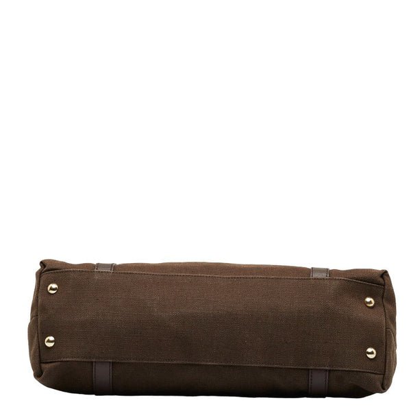 グッチ バンブー ハンドバッグ ショルダーバッグ 257302 ブラウン キャンバス レザー レディース GUCCI 【中古】